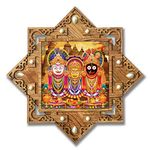 Generic Poster N Frames Hand-Crafted Decorative Style Wooden Frame with Photo of Puri Sri Jagannath (42x42 cm), Multicolour, Medium