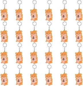 iMagitek 24 Pack Hamster Party Keychains Keyrings for Guinea Pig Themed Party Favors, Kids Birthday Party Bag Fillers, Baby Shower Return Gifts