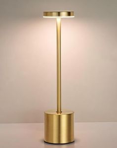 CHOPDARK Gloden Cordless Rechargeable Table Lamp LED Portable Night Light 13.5 inch Desk Lamp Battery Operated Touch Sensor Tricolor Temperature Stepless Dimming