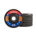 WORKPRO 10 x Abrasive Discs, Blade Discs ø115 mm, 80 Grit Discs for Angle Grinders for Stainless Steel, Metal/Steel and Wood