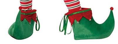 Rubie's unisex adults Adult Elf Shoes Costume Footwear, Red/Green, One Size US, Red/Green, One Size