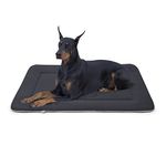 Hero Dog Extra Large Dog Bed Crate Pad Mat Cute Paw Pet Beds for Dogs, 48-Inch Jumbo Washable Dog Sleeping Mattress Kennel Pad with Anti Slip Bottom, Dark Grey XL