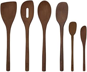 Tovolo Red Beechwood Utensil Set of 6 for Meal Prep, Cooking, Baking, and More