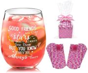 Joymaking Wine Glass Spotted Socks Set Gifts for Women, Friend Gifts for Women, Friendship Gifts Birthday Gifts for Women Friends, Thank You Gifts, Special Christmas Gifts for Friends Women 17oz