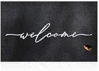 AAZZKANG Welcome Mat Non Slip Durable Outdoor Indoor Doormat Ultra Absorb Mud Easy Clean Front Door Rug for Entrance,High Traffic Areas Black