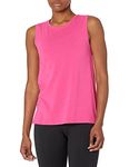 Amazon Essentials Women's Soft Cotton Standard-Fit Full-Coverage Sleeveless Yoga Tank (Available in Plus Size) (Previously Core 10), Bright Pink, Medium