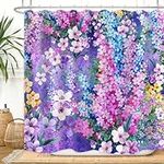 ZXMBF Purple Floral Shower Curtain 