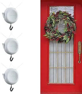 Nearly Invisible Wreath Hangers by ZipnHang - Over Door Hanger & Wreath Hanger for Decor - Works on Glass, Screen & Storm Doors - 3 Pack