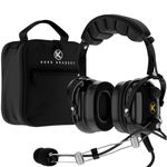 P1 General Aviation Headset for Pilots - Mono, Passive Noise Reduction, Noise Canceling Microphone, Acoustic Ear Cup, AUX Port, GA Dual Plug with Headset Bag