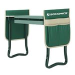 SONGMICS Garden Kneeler and Seat, Gardening Gifts, Folding Gardening Stool, with 7.8'' Wide Kneeling Pad, Green UGGK060L01