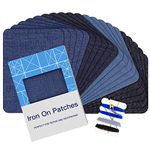 HTVRONT Iron on Patches for Clothes, 20PCS Denim Patches for Jeans Kit 3" by 4-1/4", 4 Shades of Iron on Patches for Jeans, Jean Patches for Inside Jeans & Clothing Repair