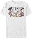 Disney Men's Characters Mickey and Friends Grid T-Shirt, White, Large