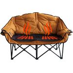 Kuma Outdoor Gear - Bear Buddy Heated Double Camping Chair, with Carry Bag, Camping Gear for Outdoor, Hiking, Picnic, Fishing, BBQ and Camping Events (Sierra/Black)