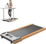 HOFTME Under Desk Treadmill for Home Office Walking Pad Wooden,2.25HP Portable Walking Running Machine with Remote Control and LED Display,Ultra Flat Slim Indoor Electric Treadmill,No Assembly