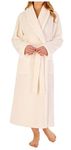 Dressing Gowns for Women UK: Women's Nightwear Dressing Gown - Luxurious Velvet Fleece Tie Belt By Slenderella Ladies Dressing Gowns - Women's Robes - Cream XLarge Size 20 & 22