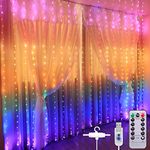 Gesto RGB Curtain Led String Light for Home Decor – USB Fairy Lights with 8 Modes Remote Controller | Hanging Light for Room Decor,Birthday Decoration,Wall Decoration,Diwali Decoration(9.8x9.8 Feet)