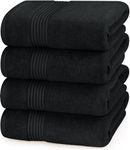 Utopia Towels - Premium 100% Combed Ring Spun Cotton Bath Towels, Ultra Soft and Highly Absorbent Bathroom Towels 27 x 54 inches, Large Bath Towels (4 - Pack) (Black)