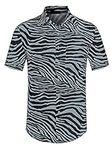 uxcell Men's Zebra Print Shirt Summ