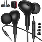 3.5mm Wired Earbuds Headphones for School Students with Microphone Noise Canceling Earphones in-Ear Headset for Tablets iPod iPad MP3 iPhone 6 Samsung Computer Laptop Android Phone with 3.5 mm Jack