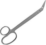 YNR Toe Nail Scissors + Clippers Extra Long Reach Handle Kelly Scissors Surgical Stainless Steel Pedicure Chiropody CE (Plain Silver)