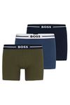 BOSS Mens BoxerBr 3P Bold Three-pack of stretch-cotton boxer briefs Multicoloured