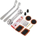 13-Piece Bike Puncture Repair Kit, Bicycle Tire Repair Tube Patch Glue Hand Lever Valve Caps Fix Tool Set