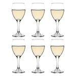 Libbey Teardrop Wine Glasses - 192 ml / 19.2 cl - Pack of 6 - Dishwasher Safe - Timeless, White,red,rose