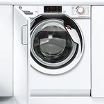 Hoover H-Wash 300 HBWS48D1ACE 8Kg 1400 Rpm Integrated Washing Machine, Quick washes, Hygiene cycles, 16 Programmes, White with Chrome door