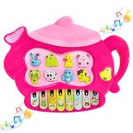 FunBlast Piano for Kids - Electric Teapot with Organ Keyboard Musical Instrument Toys, Teapot Keyboard with Flashing Lights, Animal Sounds and Songs, Musical Toys for Kids (Multicolor)