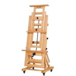 Grandink Extra Large Artist Easel,Heavy Duty Painting Easel,Solid Beech Wood Professional H-Frame Easel,Movable and Tilting Flat Art Easel Stand for Adults,Holds Art Canvas Up to 76.7 Inch