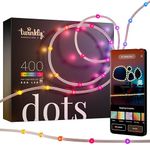 Twinkly Dots – App-Controlled Flexible LED Light String with 400 RGB (16 Million Colors) LEDs. 65.6 feet. Clear Wire. Indoor and Outdoor Smart Home Lighting Decoration