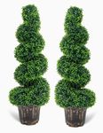 Abaseen 3ft 90 cm Artificial Spiral Twist Topiary Tree Indoor Outdoor Use Garden Plants