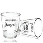 Boyfriend and Girlfriend Shot Glasses Gift Set Engagement Gifts for Couples - Fiance Fiancee Classic Shot Glasses Gift for Him and Her - His and Hers Shot Glasses For Mr and Mrs Bride and Groom-1.5oz