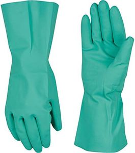Chemical Resistant Nitrile Gloves, Solvent and Pesticide Resistant, Reusable, Large (Wells Lamont 178L), Green