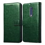 Amazon Brand- Solimo Flip for Nokia 5 (Leather_Green)