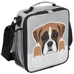 Kids Lunch Box for Boys Girls Lunch Bag Cute Boxer Dog Kids Lunch Bags Insulated Meal Tote with Adjustable Shoulder Strap for School Picnic