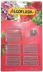 ALGOFLASH Engrais Géraniums et Plantes Fleuries, Longue Durée, 30 Bâtonnets, ABAFLEU30