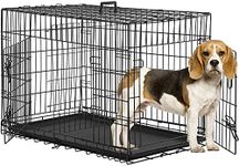 BestPet 24,30,36,42,48 Inch Dog Crates for Large Dogs Folding Mental Wire Crates Dog Kennels Outdoor and Indoor Pet Dog Cage Crate with Double-Door,Divider Panel, Removable Tray (Black, 36")