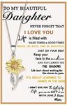 Tarsus Daughter Necklace, Daughter Gifts from Mom Mother's day Christmas Gift Sunflower Jewerly Birthday to My Daughter Valentines