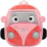 Delicado Backpack for Kids, Cute Small Toddler Kids Preschool Backpack Cartoon Mini children Nursery/School/Picnic/Travelling Bag for Boy/Girl Age 1-5 Years-New (PINK WAGON)