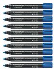 Staedtler Lumocolor 352-3 Bullet Tip Permanent Marker - Blue- Pack of 10