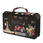 Lbxgap bxgap Portable Colored Printing Pattern Car Pencil Case 300 Slots Pen Pencil Bag Organizer with Handy Wrap Portable- Multilayer Holder for Prismacolor Crayola Colored Pencils