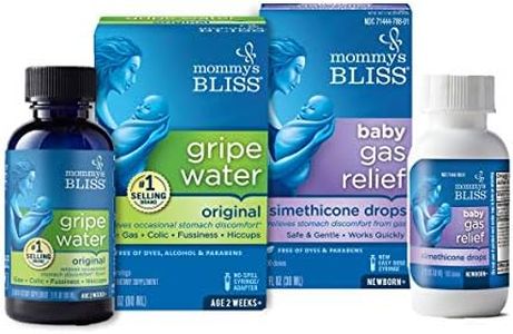 Mommy's Bliss Gripe Water Original 2 Fl Oz & Baby Gas Relief Drops 1 Fl Oz Combo Pack, Helps Relieve Baby's Gas, Colic, Hiccups & General Fussiness, Safe & Gentle for Babies, Total 3 Fl Oz