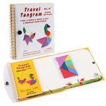 Coogam Magnetic Travel Tangram Puzzles Book Game Tangrams Jigsaw Shapes Dissection with Solution for Kid Adult Traveler Challenge IQ Educational Toy (360 Patterns)