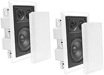 Pyle Ceiling Wall Mount Enclosed Speaker - 400 Watt Stereo In-wall / In-ceiling 8" Enclosed Full Range Deep Bass Speaker System - 50Hz-20kHz Frequency Response, 4-8 Ohm, Flush Mount