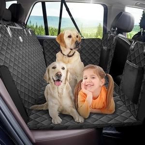 nzonpet Back Seat Extender for Dogs, Foldable Dog Car Cover Hard Bottom large space, Hammock Travel Bed, Non-Slip Waterproof Camping Mattress SUV Truck (Black), (DCSE002)