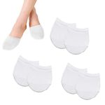 SUNTRADE Toe Topper Socks, Liner Socks Breathable, Colorful Half Socks for Women, 3 Pairs (black&white,) (white)