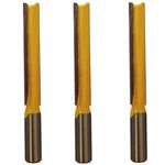 Rennie Tools - 3pcs 1/2" Cutting Diameter x 1/2" Shank x 76mm Flute Extra Long TCT Tipped 2 Flute Straight Router Kitchen Worktop Cutter Bit. Compatible With Makita Bosch Trend Katsu Dewalt Router Etc