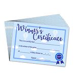 Baby Shower Certificate - Party Game Prize - Blue - Top Quality - 10 Pack