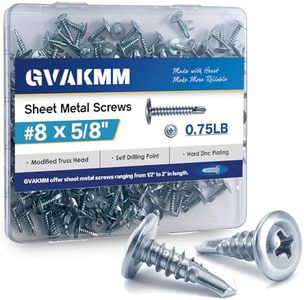 GVAKMM 0.75LB (250pcs),#8x5/8''Sheet Metal Self-Tapping Screws,Modified Truss Head Zinc-Plated Self-Drilling Tek Screws,Ideal for Wood,Metal,Plastic and More(5/8 Inch,16mm,250Pcs)